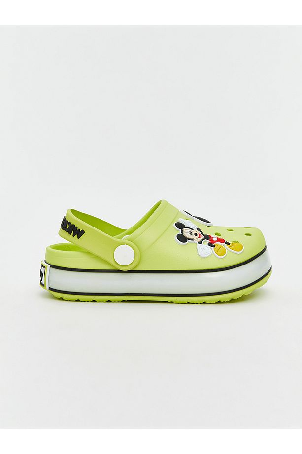 Shining Store'dan Zamansız ve Işıltılı Yeşil Baskılı Işıklı Erkek Çocuk Plaj Sandaleti - 4