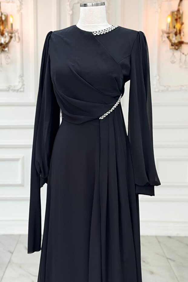 Feza Abiye Elbise Siyah - 2