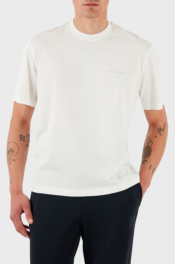 Armani Exchage % 100 Pamuk Regular Fit Logolu T Shirt Erkek T Shi̇rt - 4