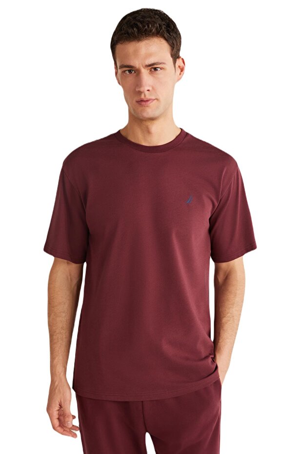 Men's Burgundy T-Shirt 100% Cotton