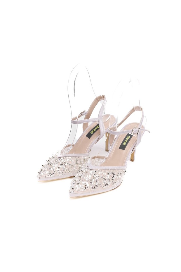 File Pullu Kadın Topuklu Abiye Ayakkabı - 2