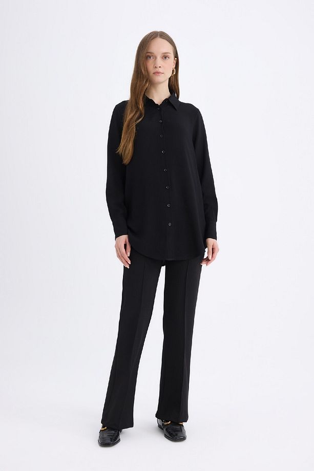 Regular Fit Basic Düz Uzun Kollu Tesettür Gömlek Tunik Z3538az25sp - 2