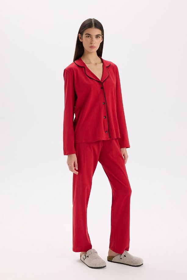 Pijama Takımı Regular Fit Uzun Kollu Üst Uzun Altı-fall In Love E2246axns - 1