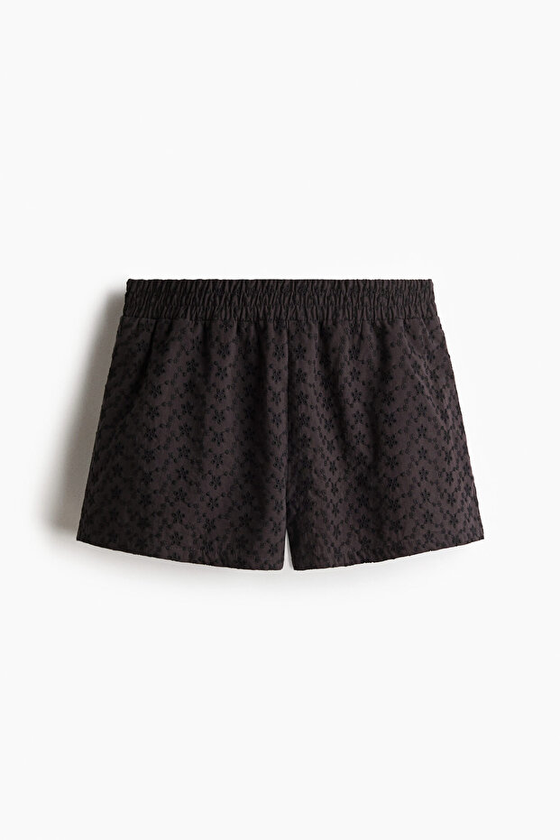 Yüksek Belli ve Nakış İşlemeli Şort - 4