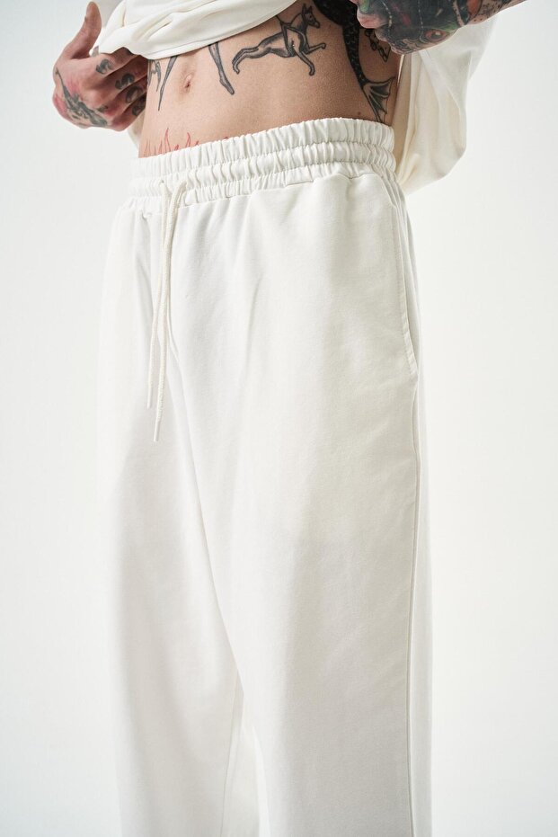 Men's Basic Jogger Sweatpants Ecru - 5