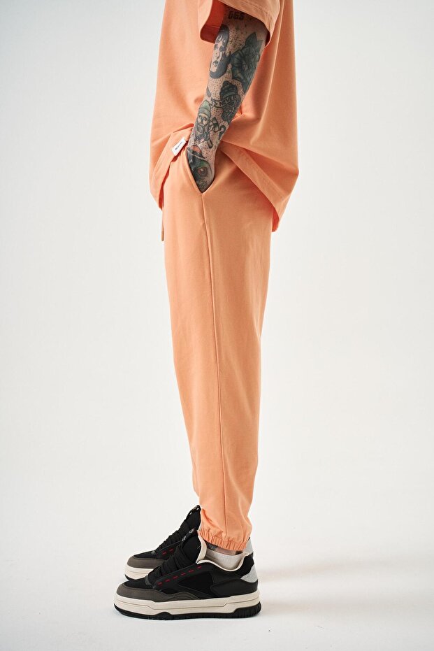 Men's Basic Baggy Sweatpants Peach - 3