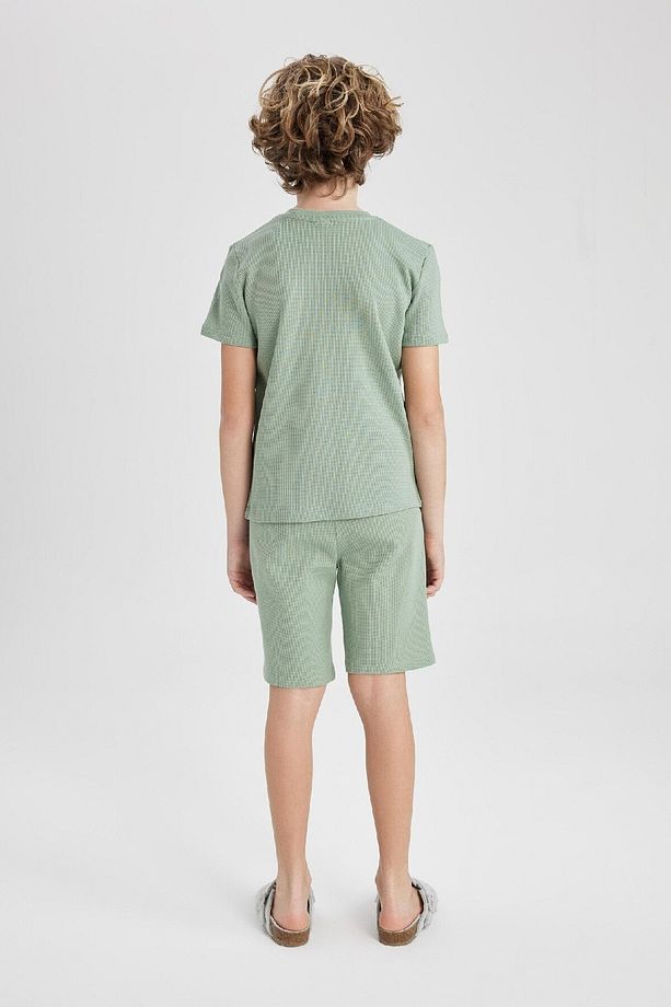 Erkek Çocuk Pijama Takımı Waffle Kısa Kollu Üst Şort C2782a824sm - 8