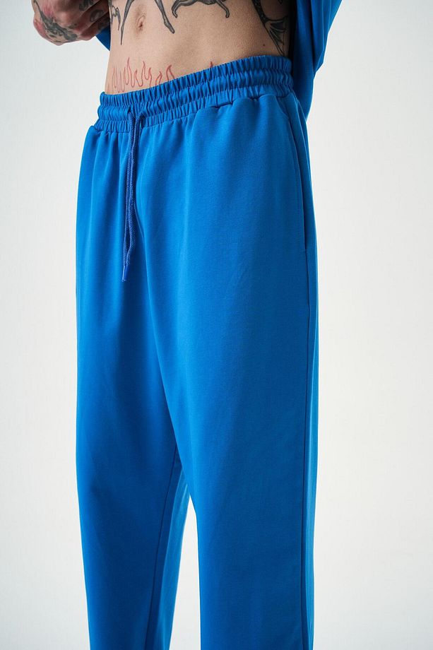 Erkek Basic Baggy Eşofman Altı Mavi - 6
