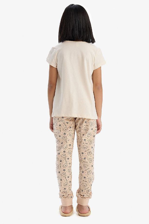 Kız Çocuk Pijama Takımı Baskılı Kısa Kollu Üst Desenli Alt E2222a825sp - 7