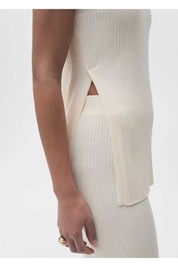 Flare-Rippenstrickhose - 1