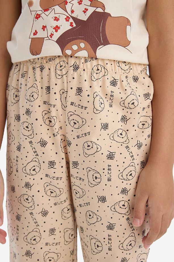 Kız Çocuk Pijama Takımı Baskılı Kısa Kollu Üst Desenli Alt E2222a825sp - 6