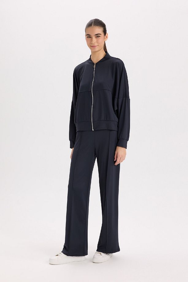 Wide Leg Geniş Bol Paça Eşofman Altı Basic Düz Beli Lastikli Bağcıklı E3953ax24wn - 1