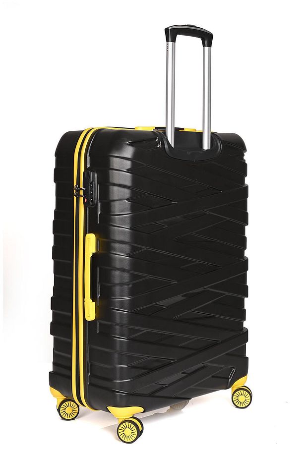 Ççs 4 Tekerlekli Unisex Büyük Boy Valiz Siyah-Sarı - 4