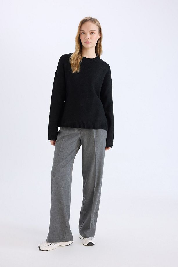 Standart Boy Kumaş Pantolon Wide Leg Geniş Bol Paça Basic Düz Yüksek Bel C6402ax25sp - 3
