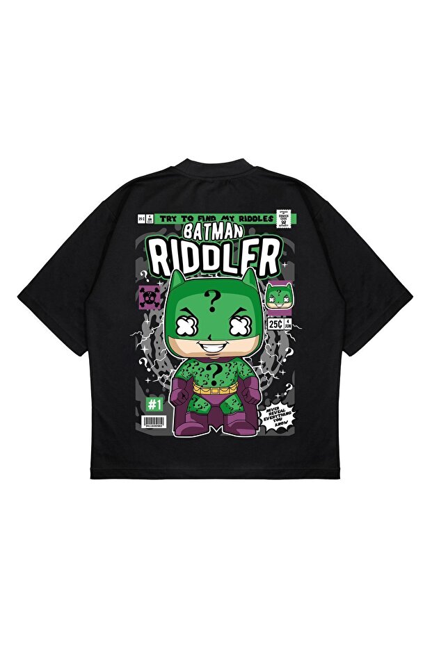 Unisex Oversize Batman Riddler Back Printed Boxy Fit Thick Fabric T-Shirt