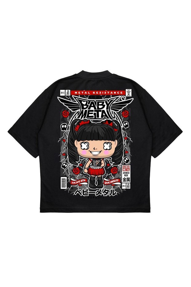 Unisex Oversize Baby Metal Back Printed Boxy Fit Thick Fabric T-Shirt