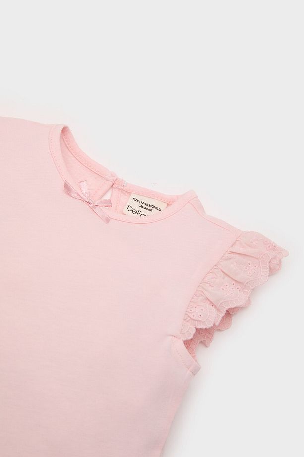 Kız Bebek Pijama Takımı Kısa Kollu Penye Üst Beli Lastikli Şort E4615A525SM - 3