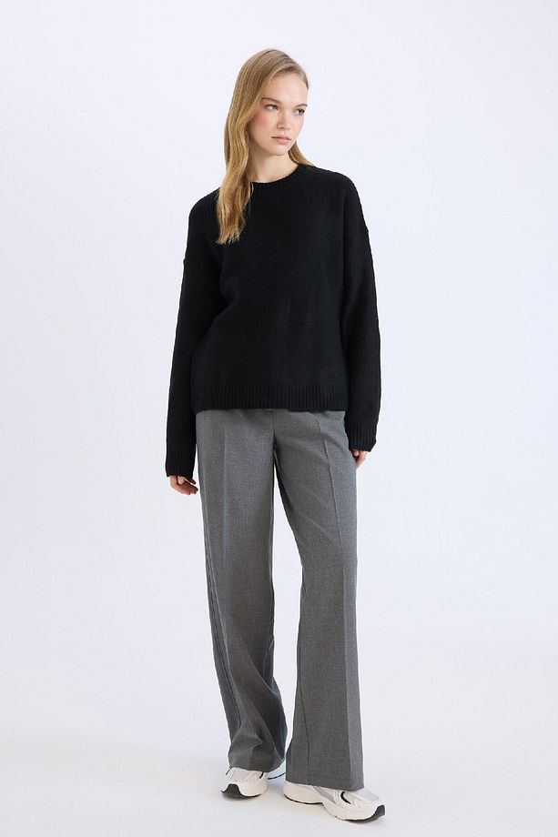 Standart Boy Kumaş Pantolon Wide Leg Geniş Bol Paça Basic Düz Yüksek Bel C6402ax25sp - 2