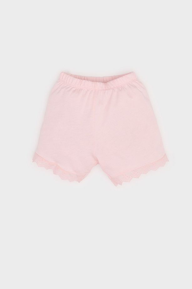 Kız Bebek Pijama Takımı Kısa Kollu Penye Üst Beli Lastikli Şort E4615A525SM - 2