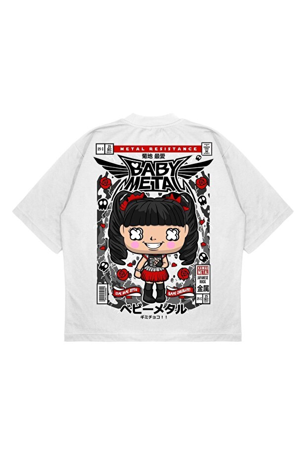 Unisex Oversize Baby Metal Back Printed Boxy Fit Thick Fabric T-Shirt