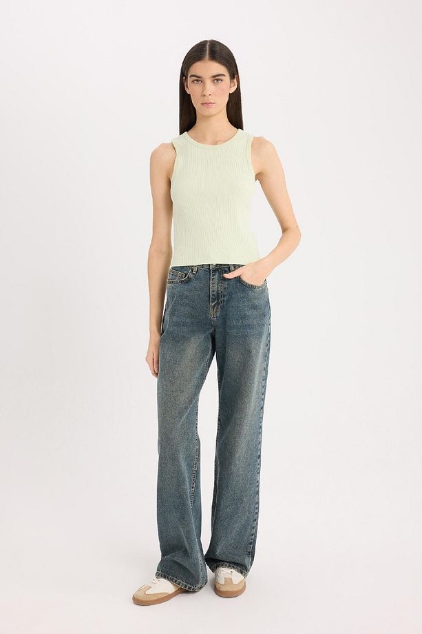 Slim Fit Dar Kesim Halter Yaka Basic Düz Fitilli Kaşkorsel Atlet A8859ax25sp - 2