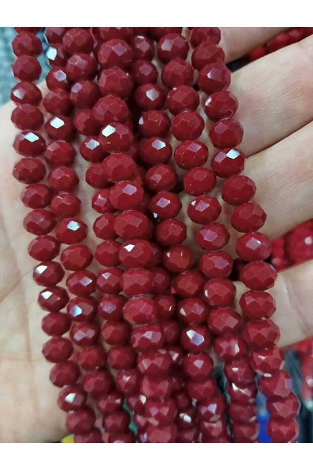 8 mm Faceted Cut Crystal Beads for Bag and Jewelry Making 5 Strands Average 320 Pieces of Bordo/Cherry Rot