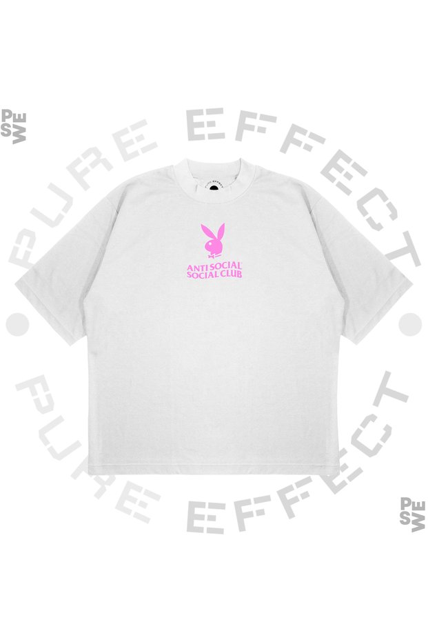 Unisex Oversize Anti Social Social Club Rabbit Printed Boxy Fit Thick Fabric T-Shirt