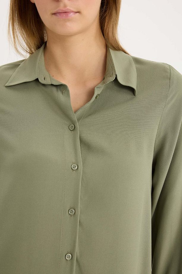 Regular Fit Basic Düz Uzun Kollu Siyah Gömlek Z6472az25sp - 5