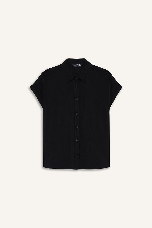 Regular Fit Basic Düz Viskon Kısa Kollu Gömlek N7819AZ25SP - 1