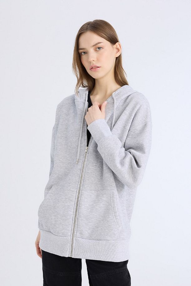 Oversize Geniş Kalıp Kapüşonlu Kalın Hırka V4233az25sp - 3