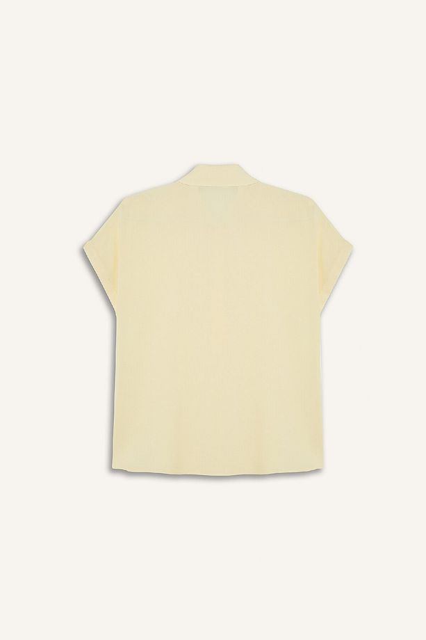 Regular Fit Basic Düz Viskon Kısa Kollu Gömlek N7819AZ25SP - 3