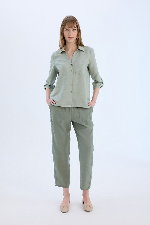 Regular Fit Basic Düz Uzun Kollu Gömlek M9407az25sp - 2