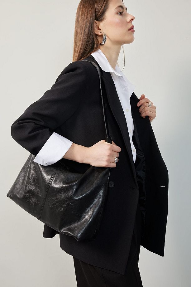 Oversize Geniş Kalıp Düğmeli Basic Düz Blazer Ceket B0490ax25sp - 4