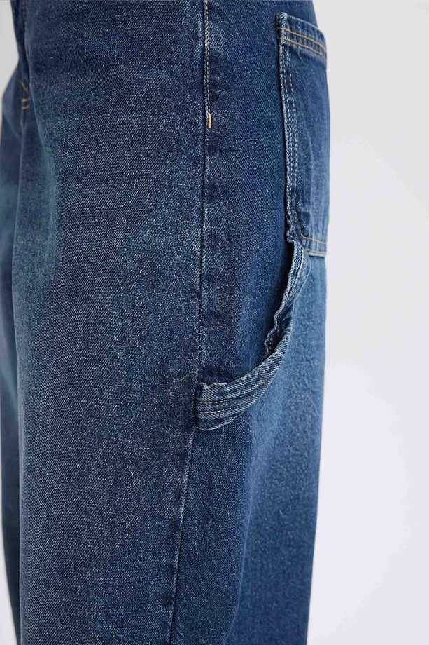 Baggy Fit Yüksek Bel Uzun Jean Yıkamalı Pantolon D0748AX25SP - 6
