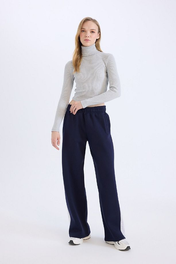 Regular Fit Kalın Eşofman Altı Beli Lastikli Basic Düz Geniş Bol Paça E4900ax24cw - 2