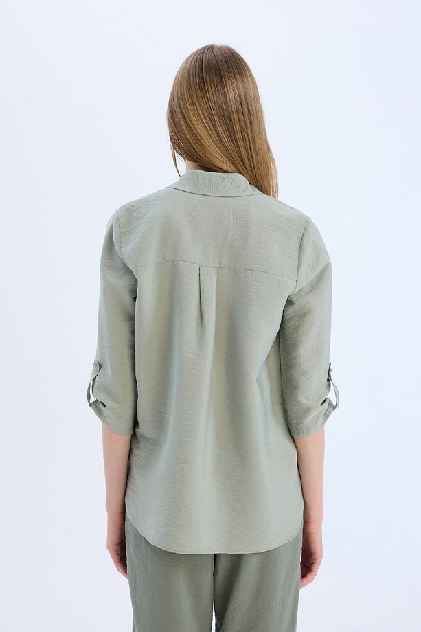 Regular Fit Basic Düz Uzun Kollu Gömlek M9407az25sp - 6
