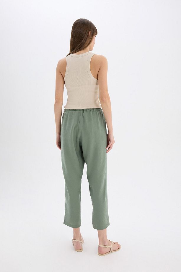 Straight Fit Çift Cepli Yüksek Bel Düz Paça Modal Kumaş Pantolon E5962AX25SP - 6