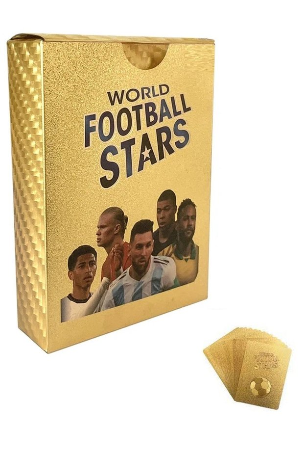 Football Player Playing Card 40 Pieces Gold Series Pocket Flexible Unbreakable Shiny Non-Fading Non-Deforming