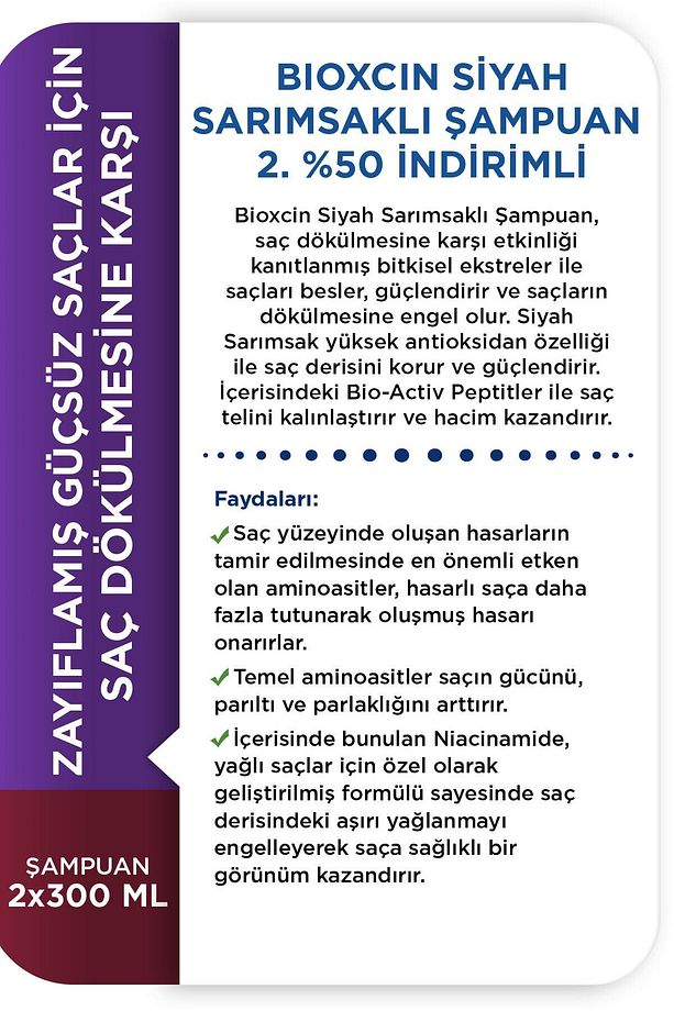 Siyah Sarımsaklı Şampuan 2'li Paket 300 Ml - 7