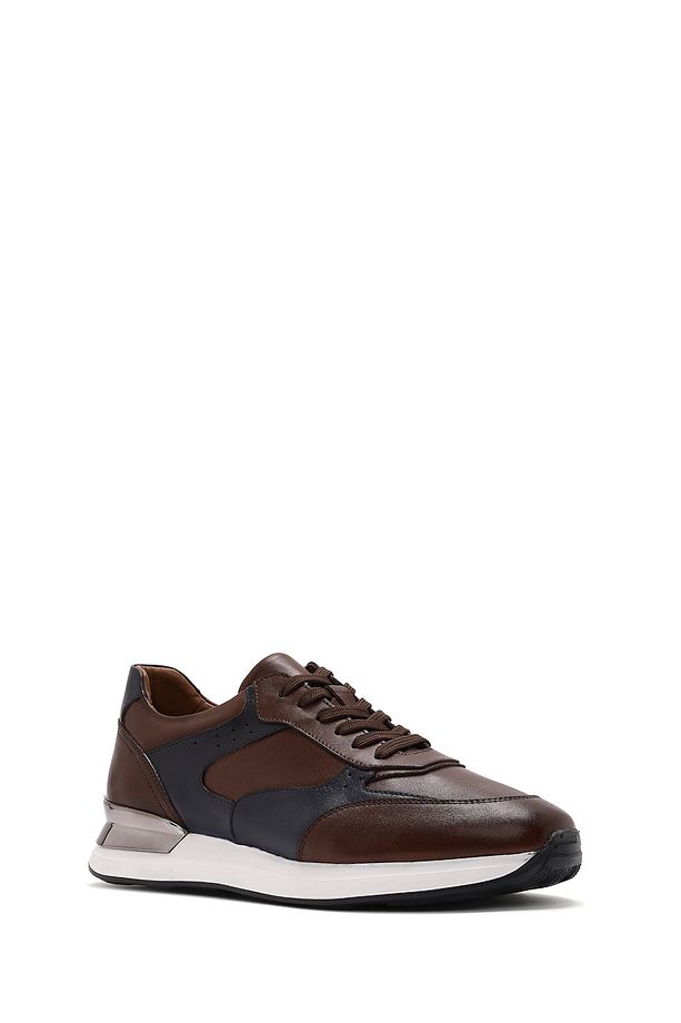Erkek Taba Bağcıklı Deri Sneaker 25SFD603818 - 6