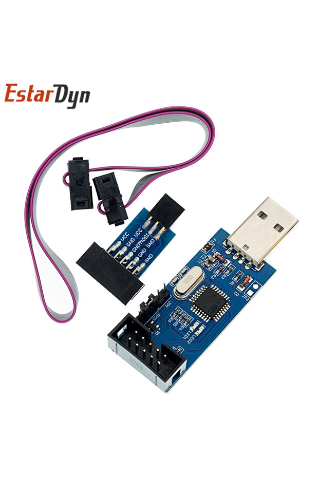 مجموعة واحدة من مبرمج USBASP USBISP AVR USB ISP USB ASP ATMEGA8 ATMEGA128 يدعم نظام التشغيل Windows 7 64K من 10 دبابيس إلى 6 دبابيس