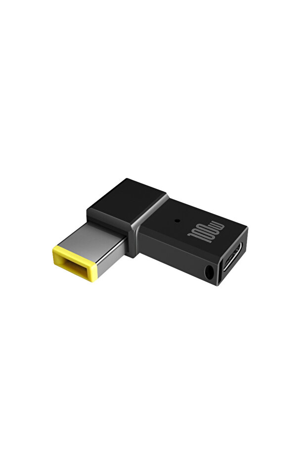 محول 100 واط USB من النوع C أنثى إلى محول قابس مربع USB-C كابل شحن سريع للكمبيوتر المحمول طاقة تيار مستمر