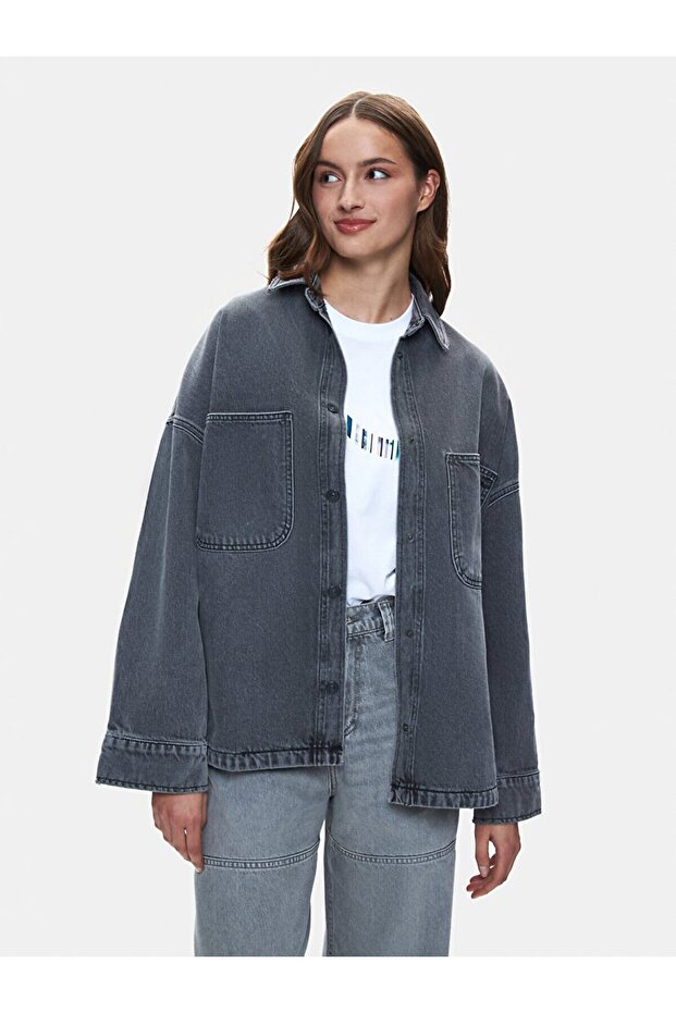 Jeannıe Oversıze Jean Gömlek - 2