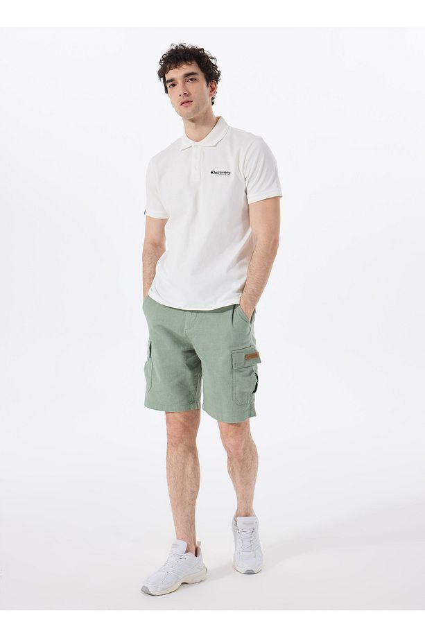D5SM-SHT3827 Açık Haki Normal Bel Relaxed Düz Erkek Şort - 1