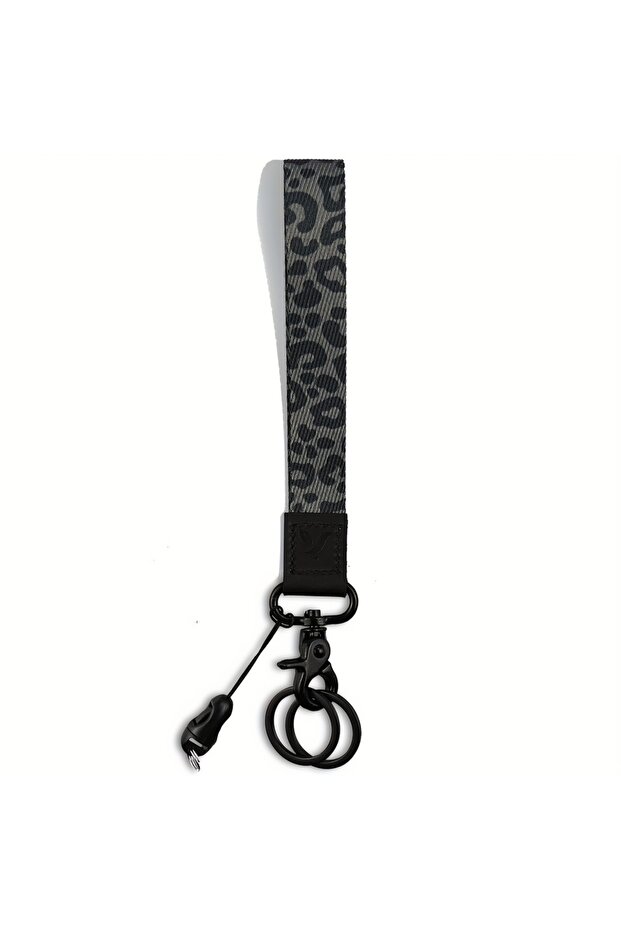 black Mobile Phone Lanyard Fashion Wrist Black Leopard Strap Keychain Teacher Lanyard for Wallet Key