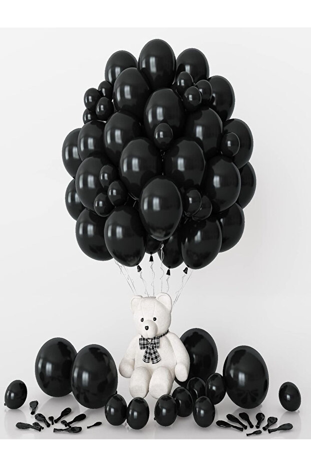 10 Black Color Balloons – Helium Compatible, Quality and Durable