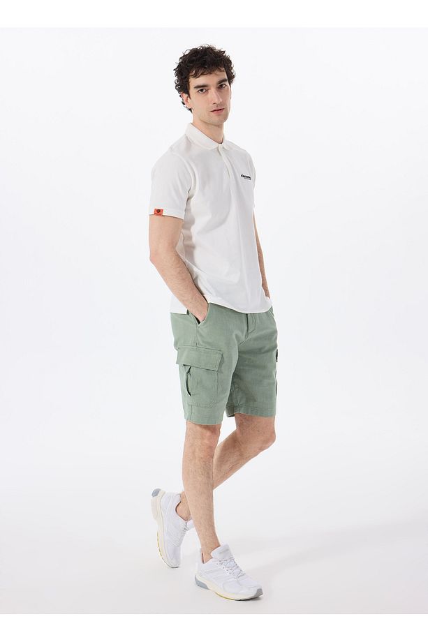 D5SM-SHT3827 Açık Haki Normal Bel Relaxed Düz Erkek Şort - 2