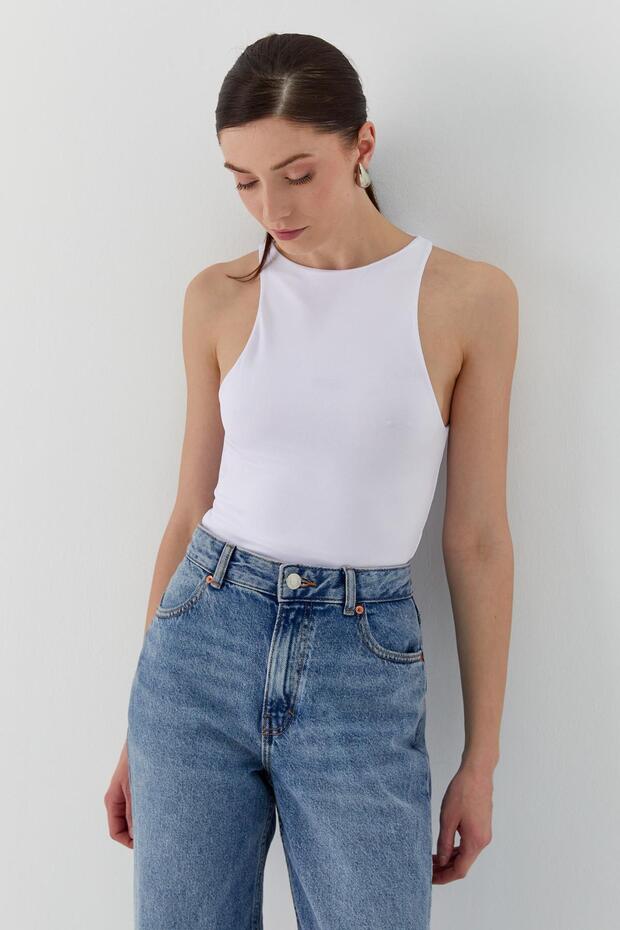 Snap button blouse white - 4