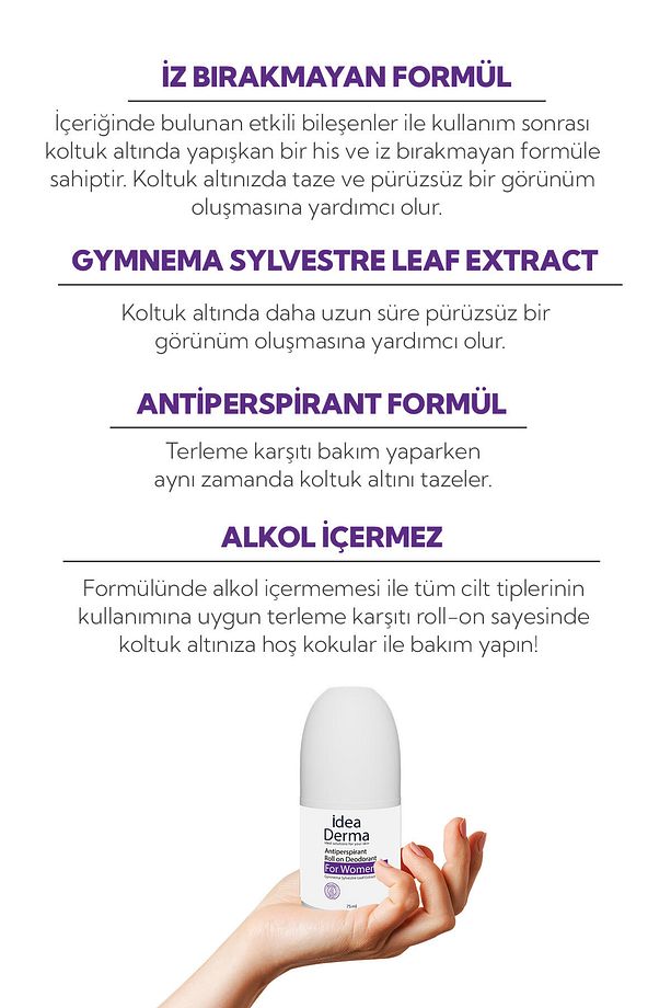 İdea Derma Roll-on Antiperspirant Deodorant 75 ml - Kadınlar İçin - 4