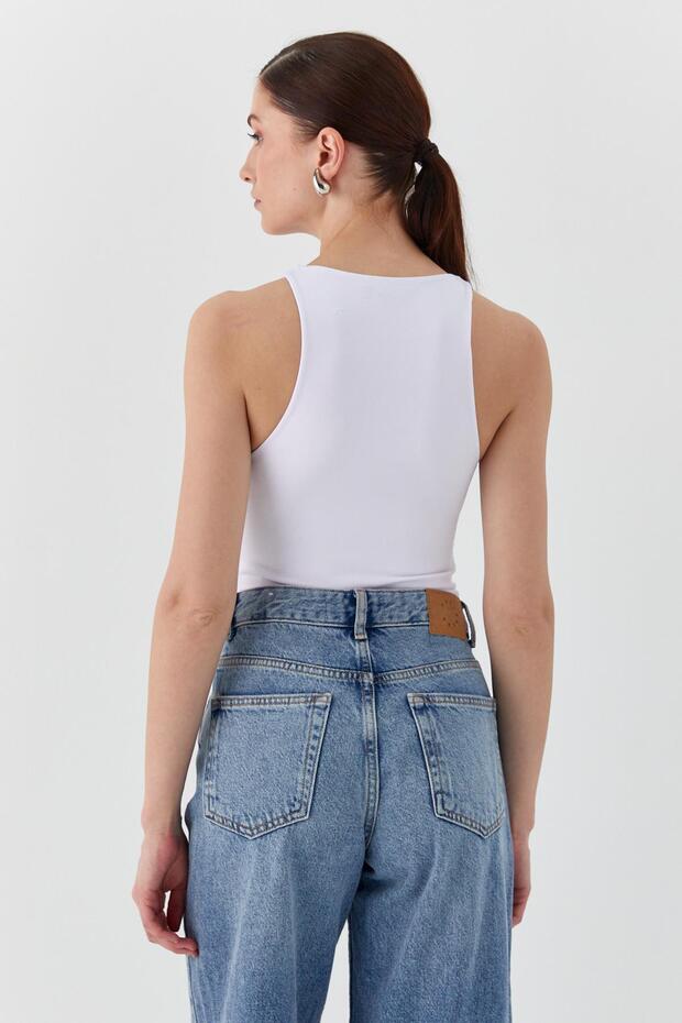 Snap button blouse white - 5